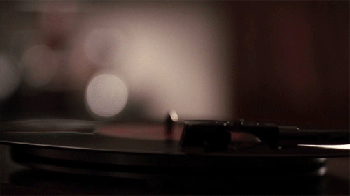 Blurred spinning turntable