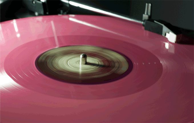 Fast spinning pink vinyl