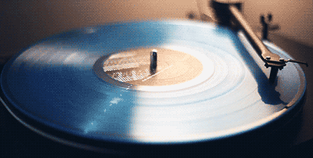 Spinning blue vinyl