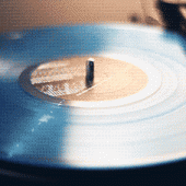 Spinning blue vinyl