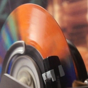 Jukebox plays multicoloured vinyl record