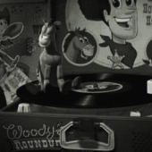 Toy story, Bullseye riding on a record player