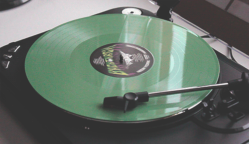 Backtrack green vinyl spinning