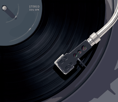 3D animated record player