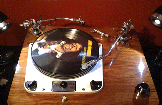 Jimi Hendrix - Last night, picture disc on dual arm turntable