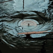 Spinning record in the water