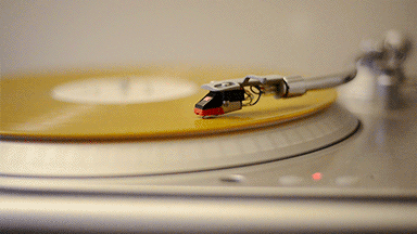 Yellow vinyl spinning