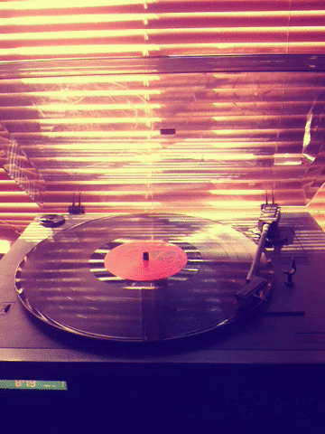Record player in the window