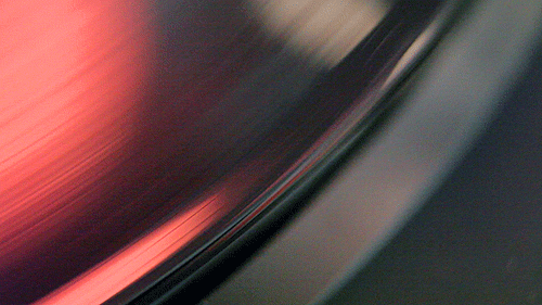 Spinning vinyl grooves