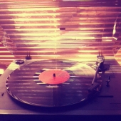 Record player in the window