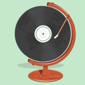 Vinyl globe animation