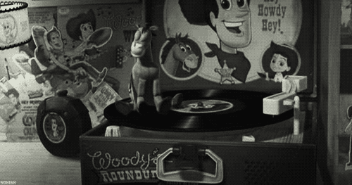 Toy story, Bullseye riding on a record player