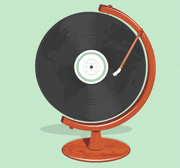 Vinyl globe animation